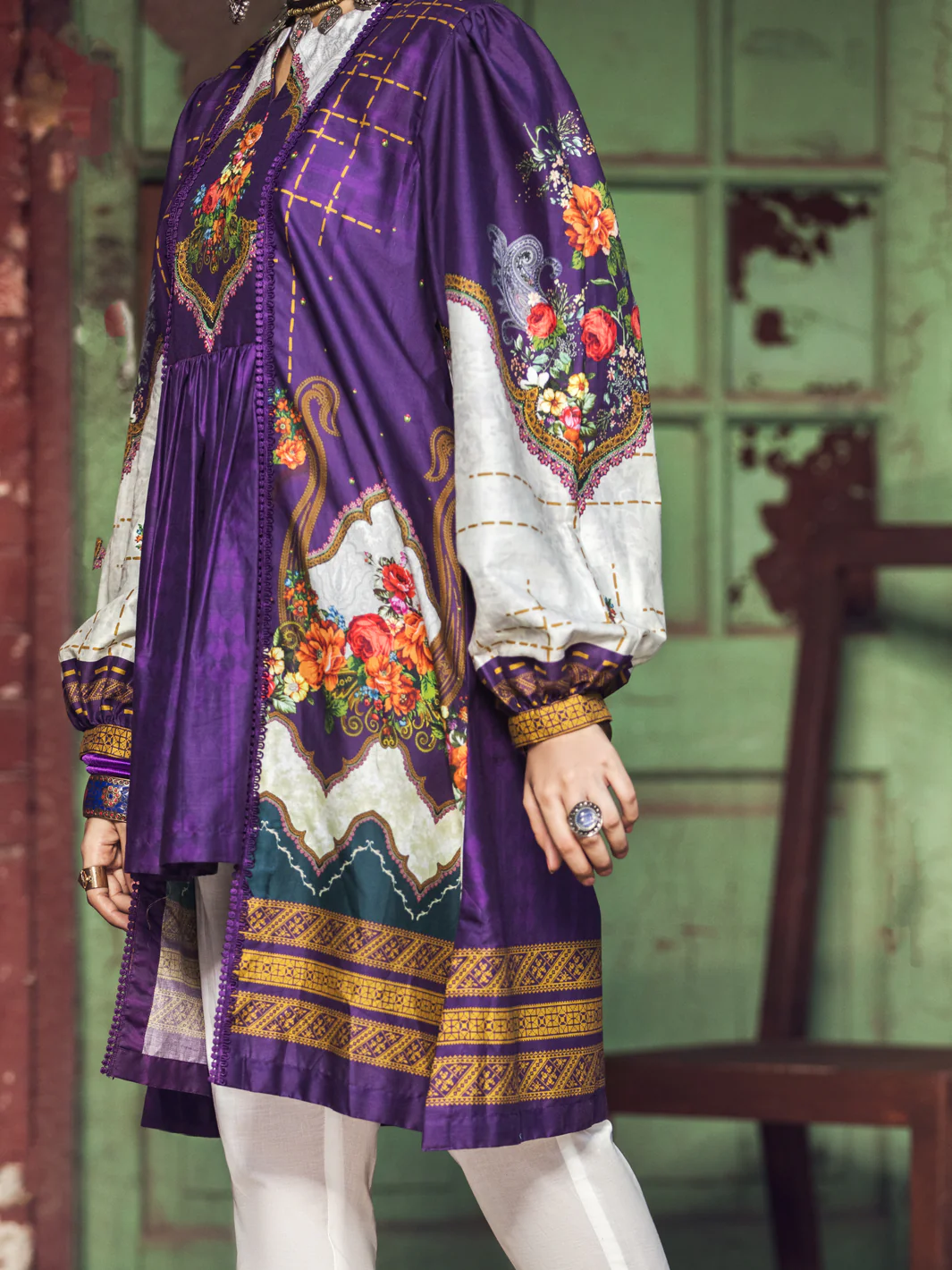 Purple Cambric Tunic - AWP-LK-371 - Image 2