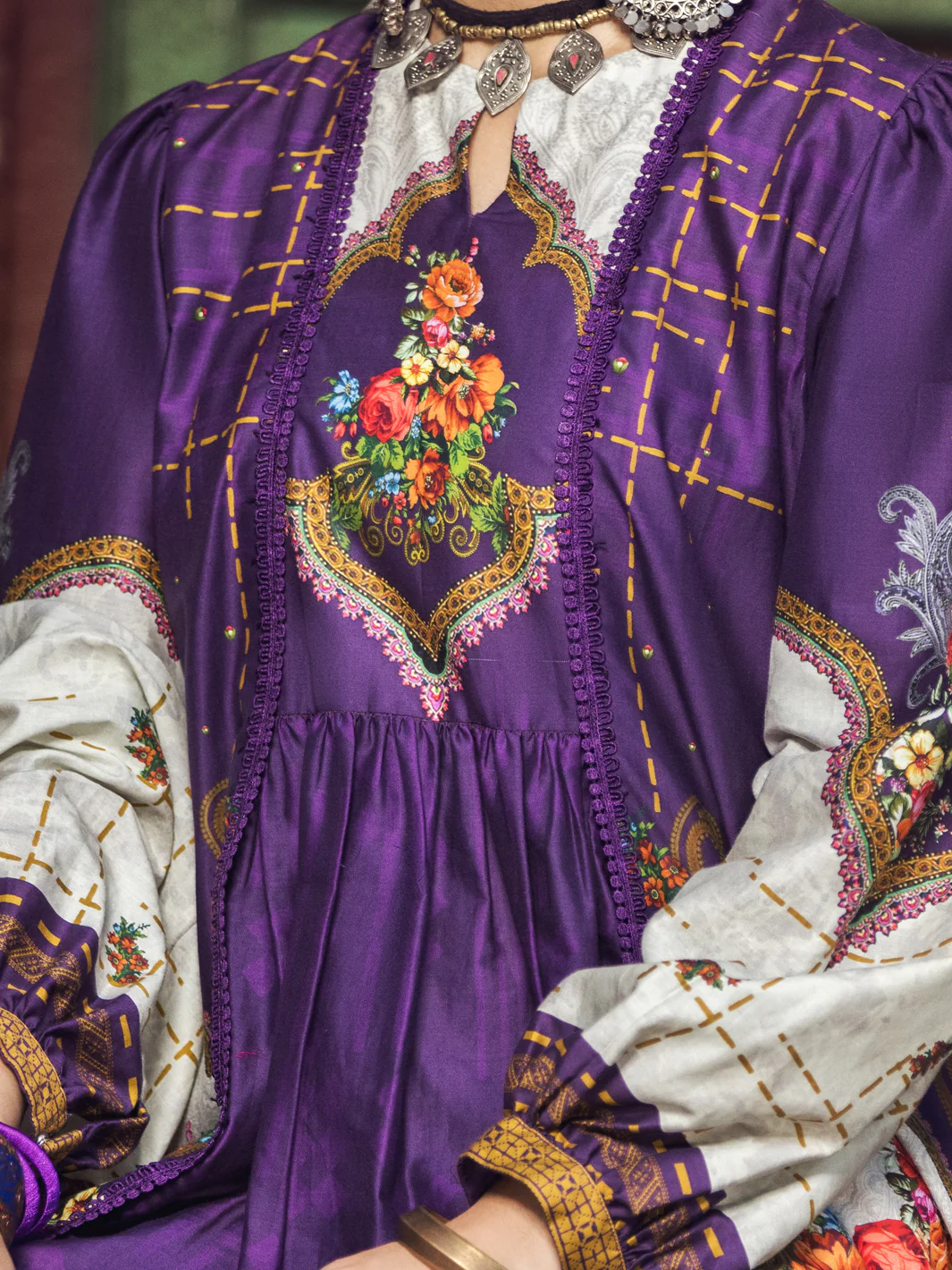 Purple Cambric Tunic - AWP-LK-371 - Image 3