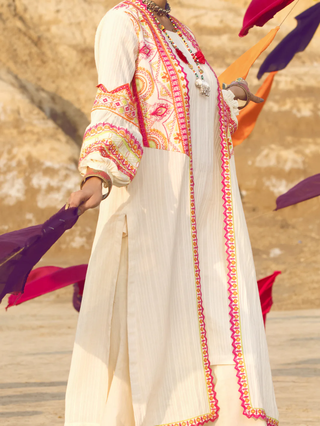 Off White Dobby Tunic - AWP-LK-377 - Image 4