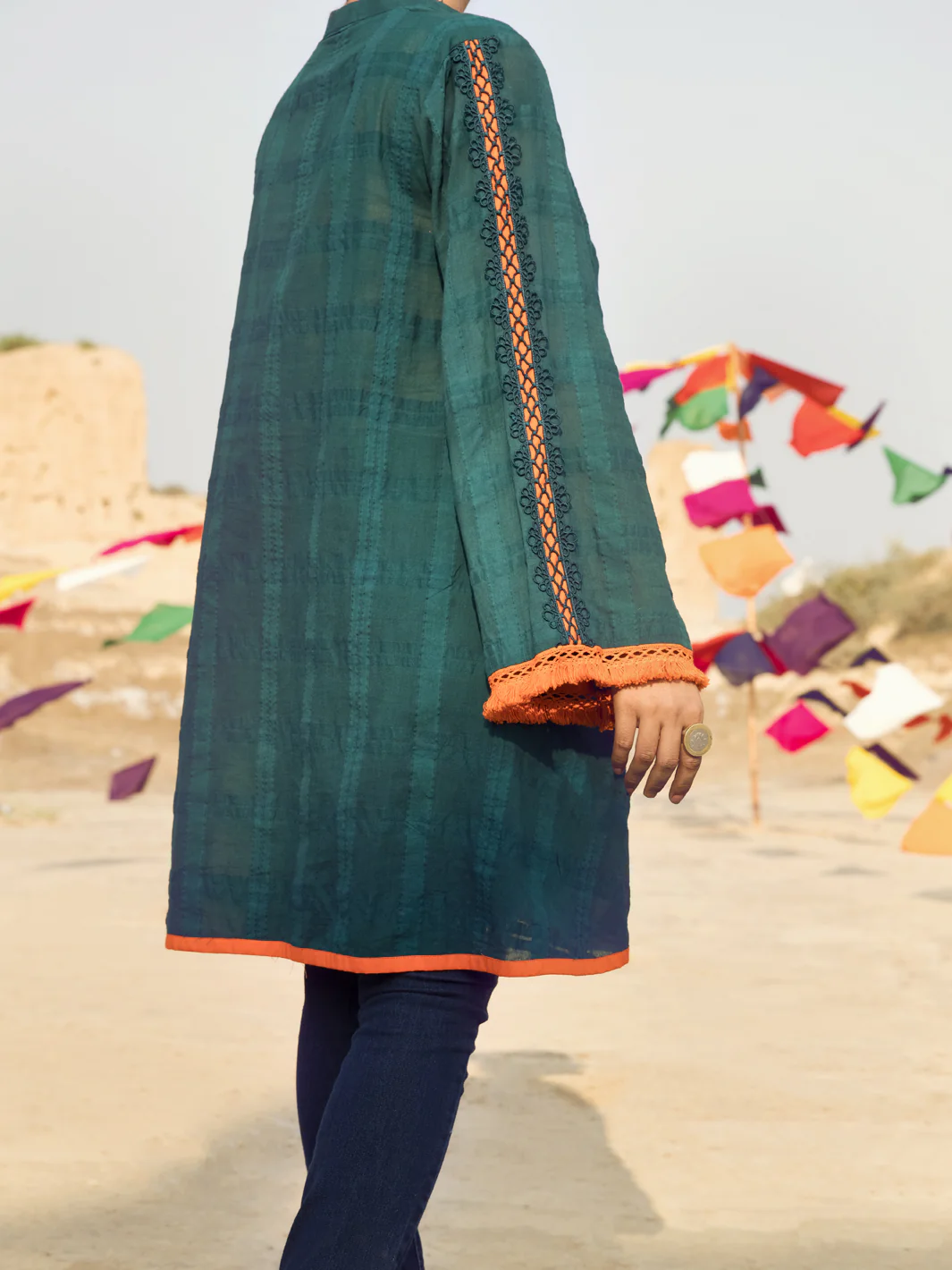 Green Dobby Tunic - AWP-LK-379 - Image 2