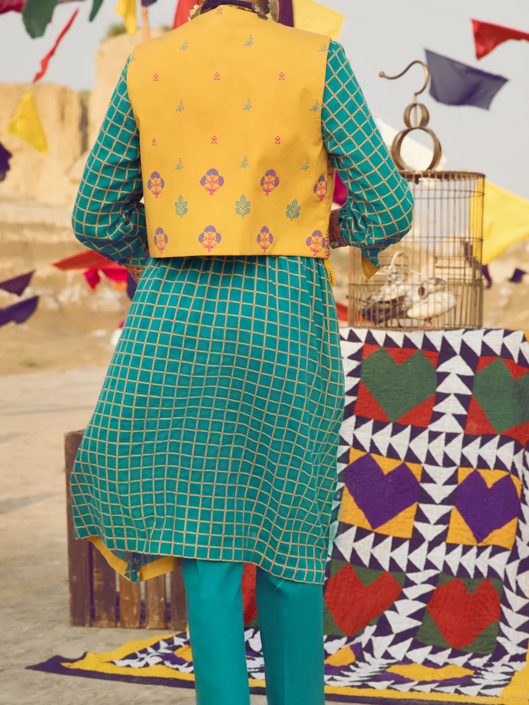 Green Yarn Dyed Tunic - AWP-LK-380 - Image 2