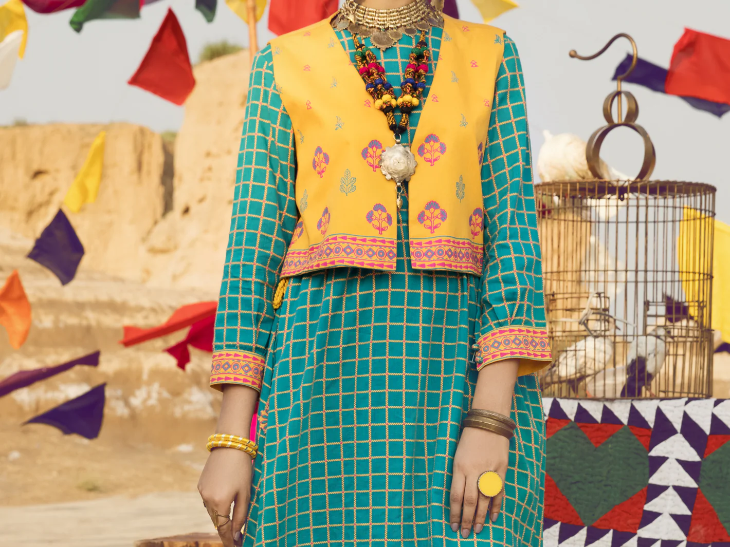 Green Yarn Dyed Tunic - AWP-LK-380 - Image 4