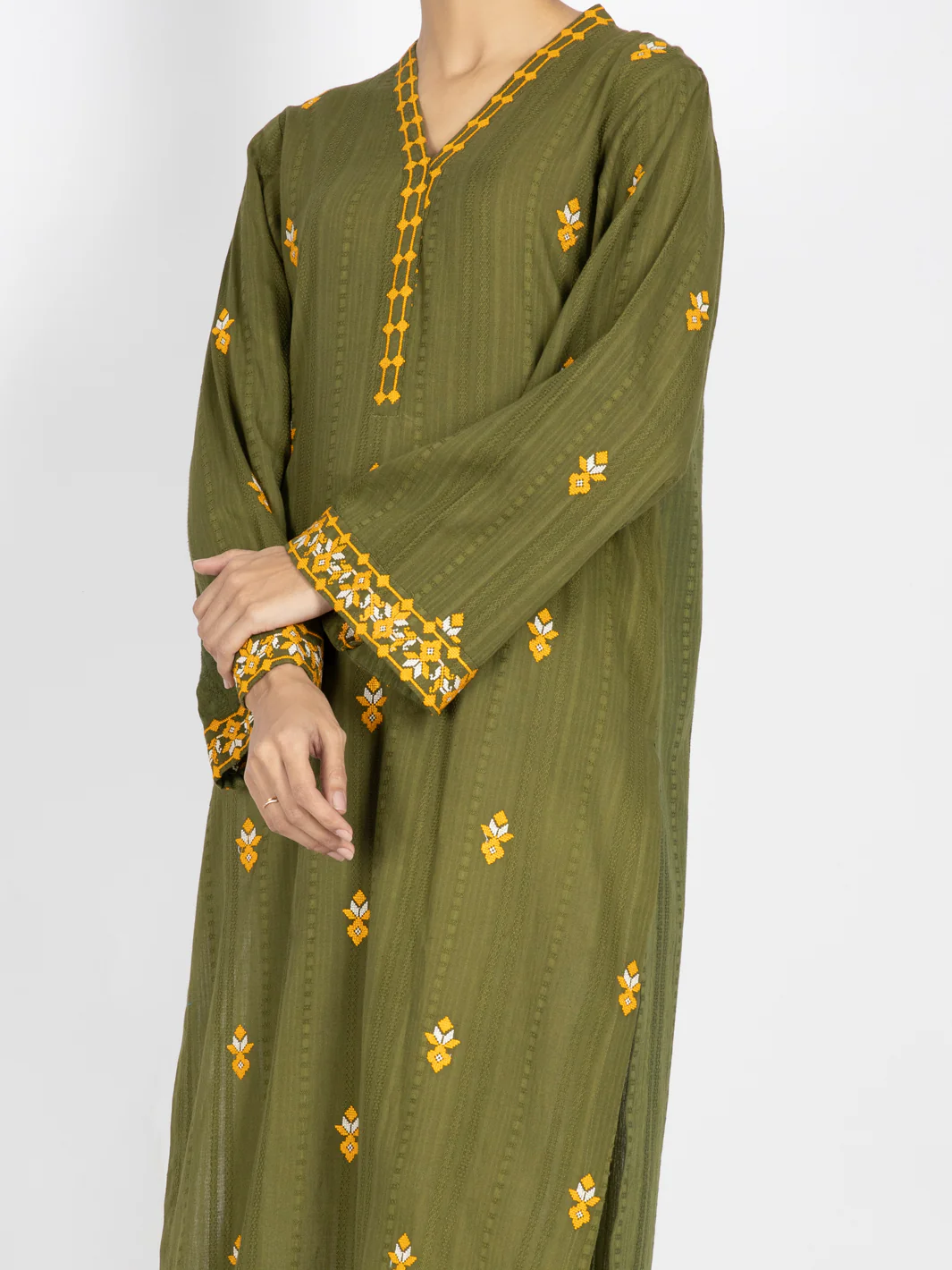 Mehndi Green Dobby Tunic - AWP-LK-456 - Image 4