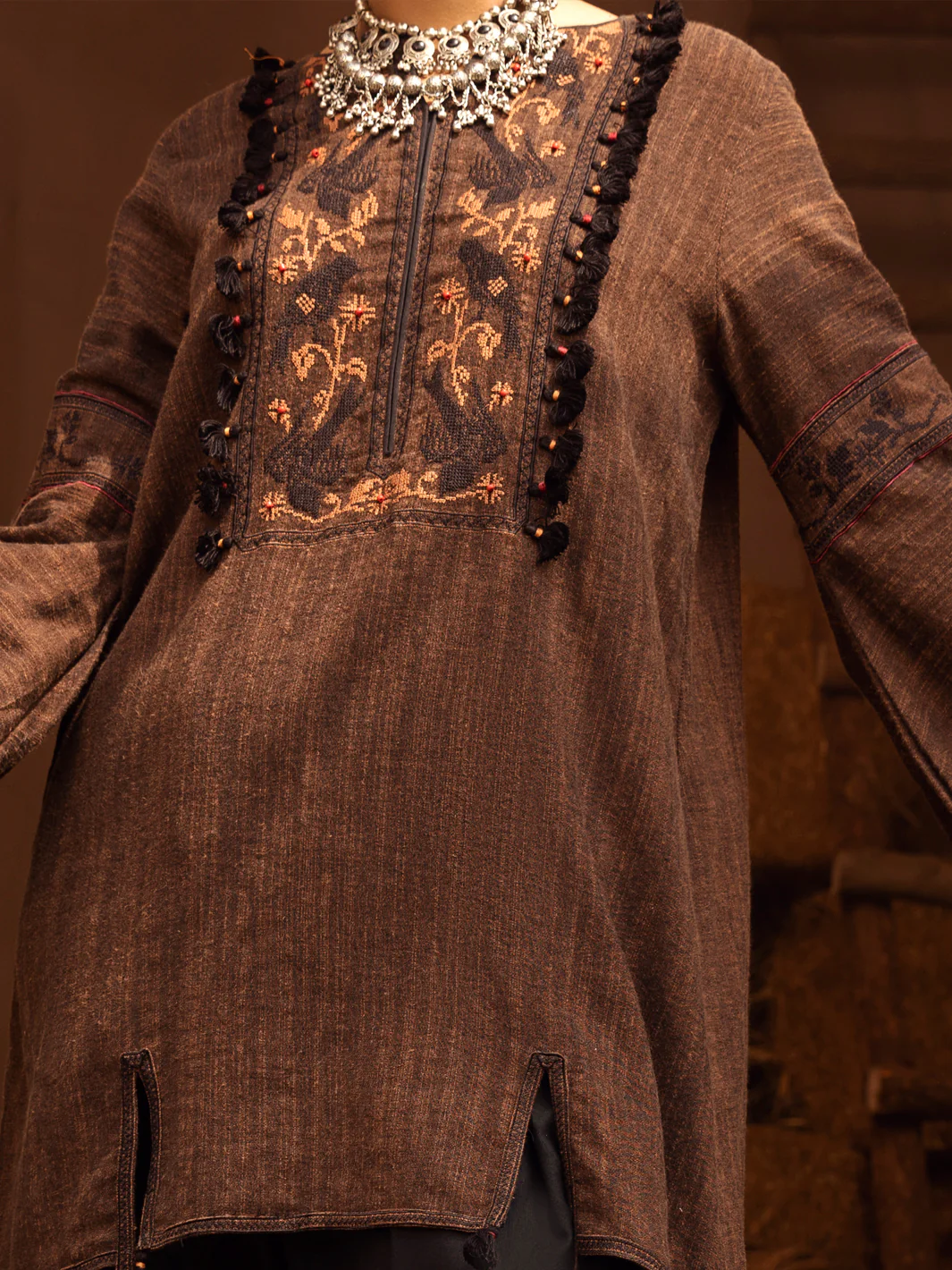 Copper Yarn-Dyed Two Tone Tunic - AWP-LK-481 - Image 3