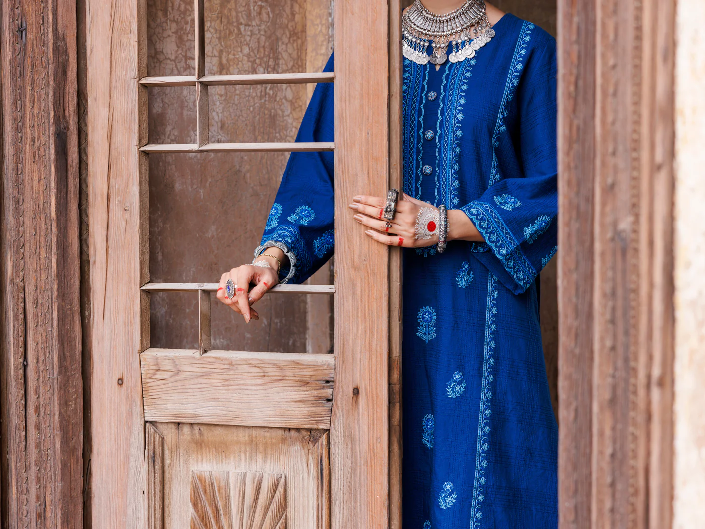 Blue Square Dobby Tunic - AWP-LK-708 - Image 2