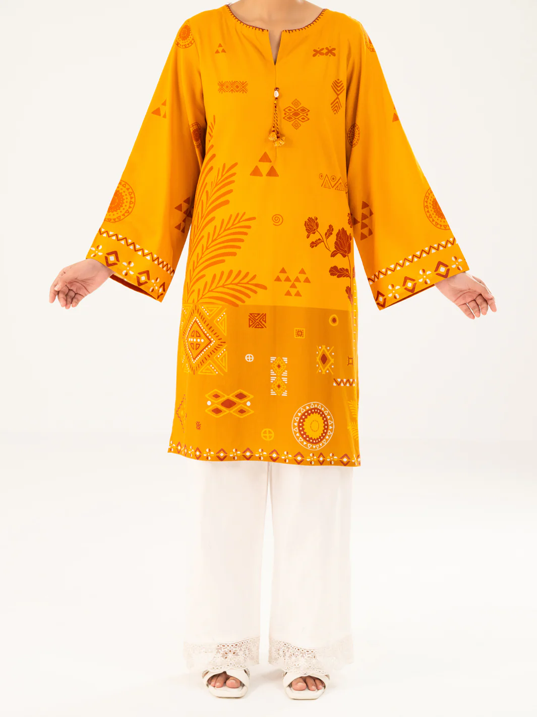 Mustard Cambric Kurti - AWP-LK-908 - Image 4