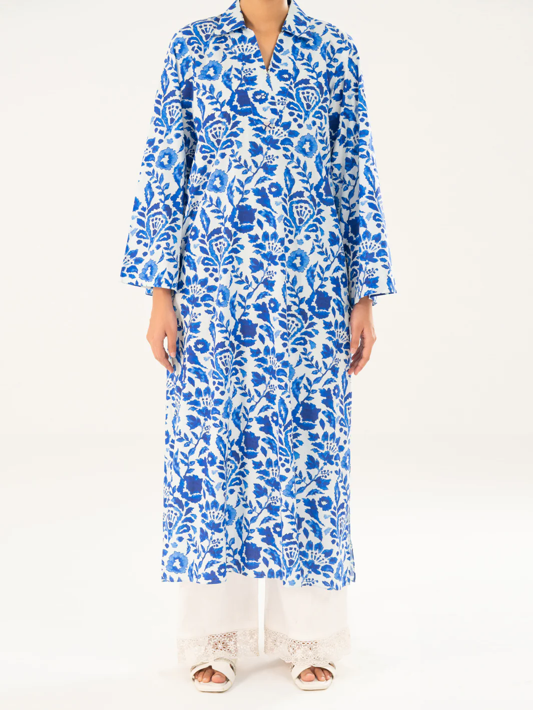 Navy Blue Cambric Kurti - AWP-LK-909