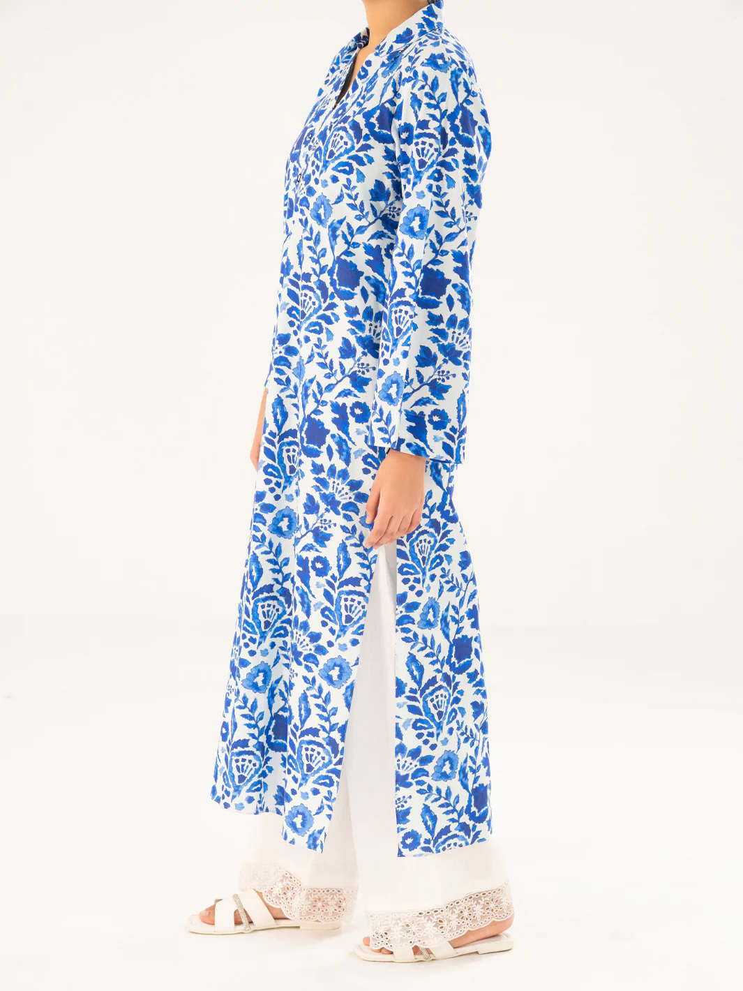 Navy Blue Cambric Kurti - AWP-LK-909 - Image 2