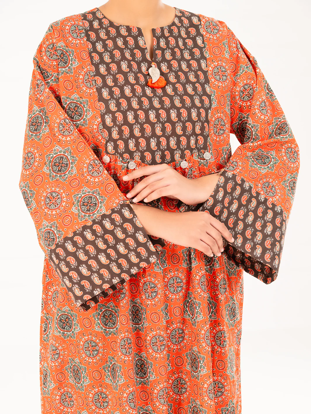 Orange Cambric Kurti - AWP-LK-911 - Image 3