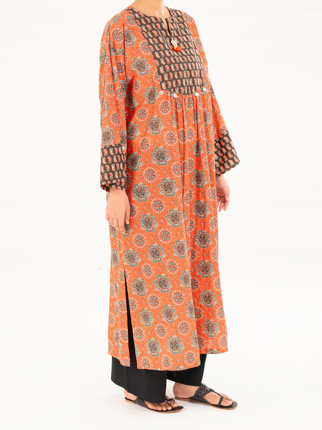 Orange Cambric Kurti - AWP-LK-911 - Image 4