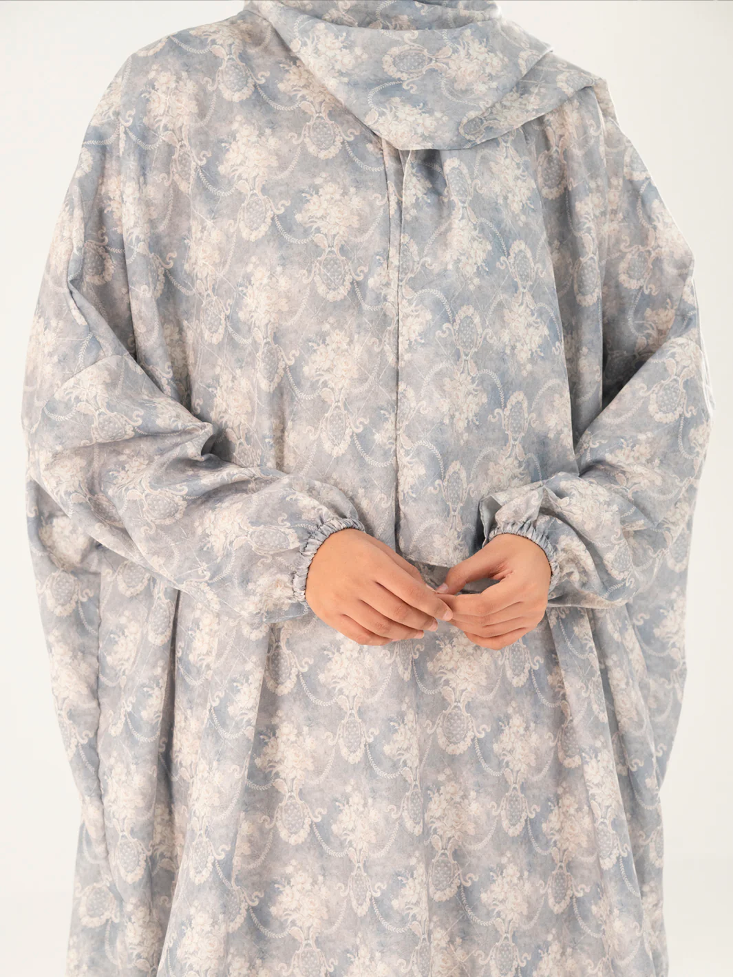 Light Grey Swiss Jacquard Salah Robe - AWP-LK-PD-917 - Image 3