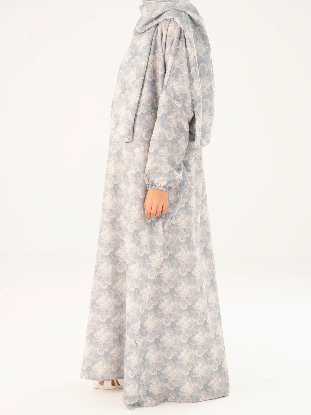 Light Grey Swiss Jacquard Salah Robe - AWP-LK-PD-917 - Image 4