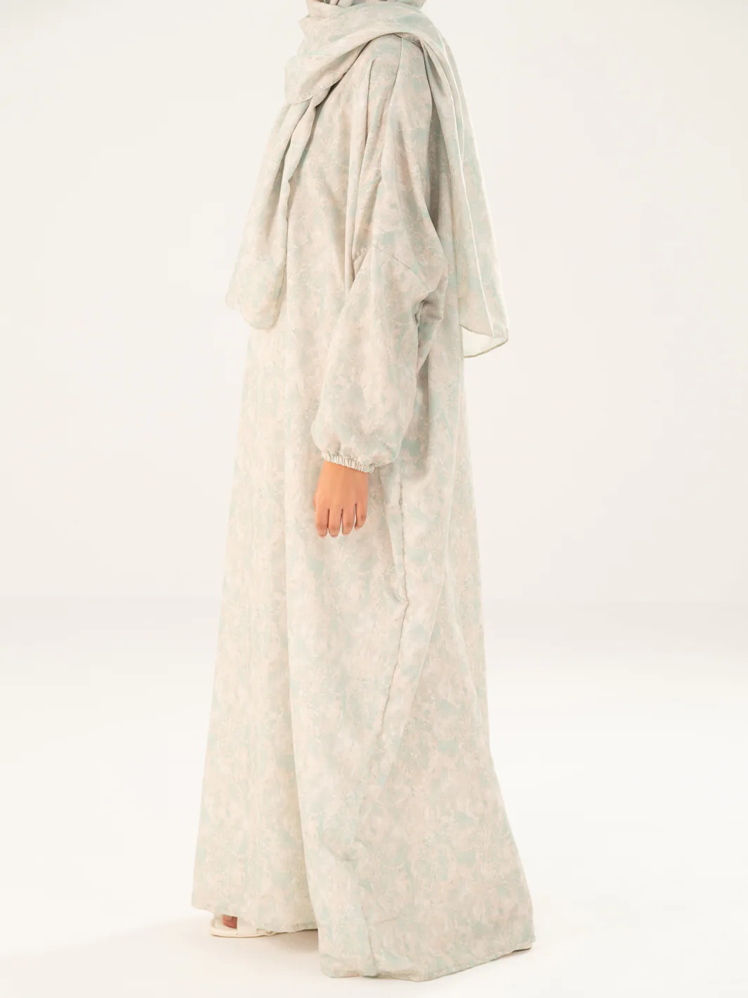 Pistachio Green Swiss Jacquard Salah Robe - AWP-LK-PD-918 - Image 3