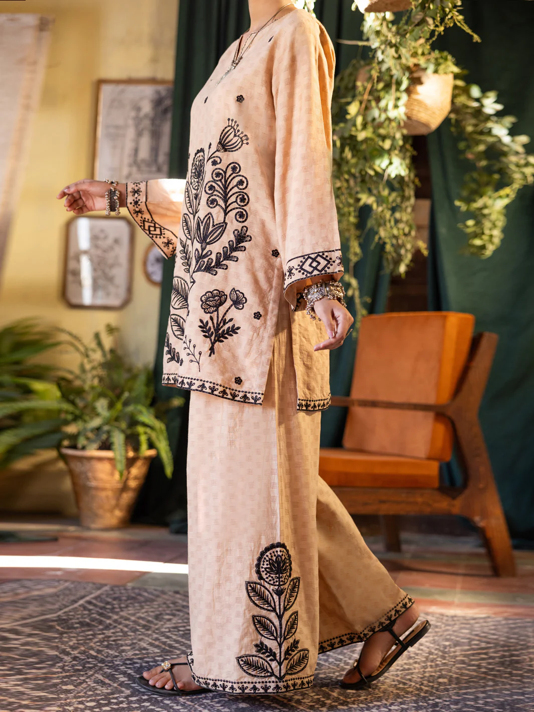 Beige Cotton Dobby Stitched 2Pc - ALP-2PS-LKS-2839 - Image 5