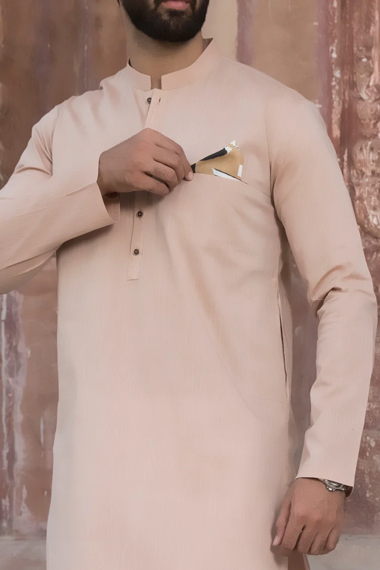 Beige Cotton Kurta - AL-K-780 - Image 3