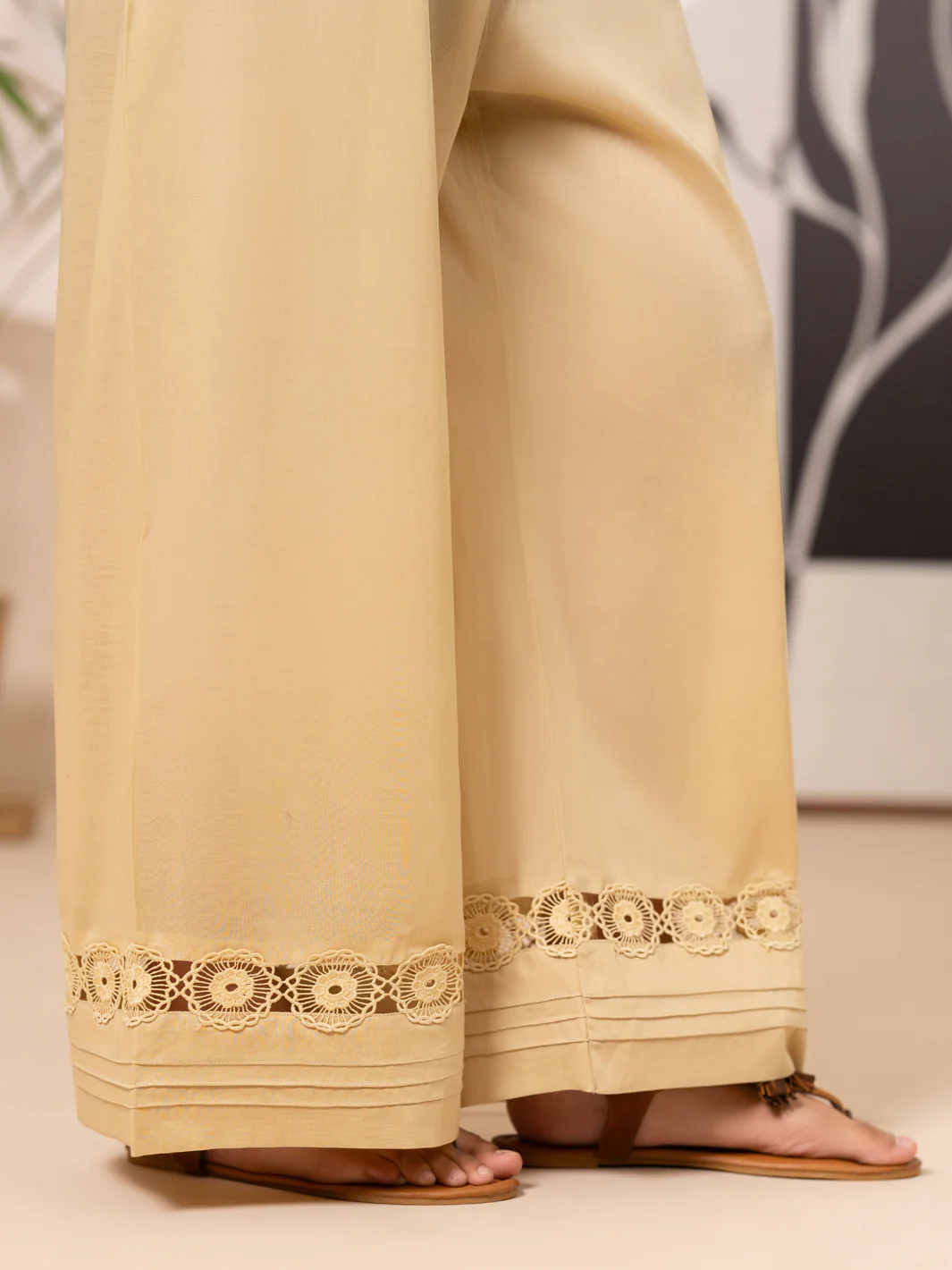 Beige Cotton Lawn Trouser - AL-T-843 - Image 2