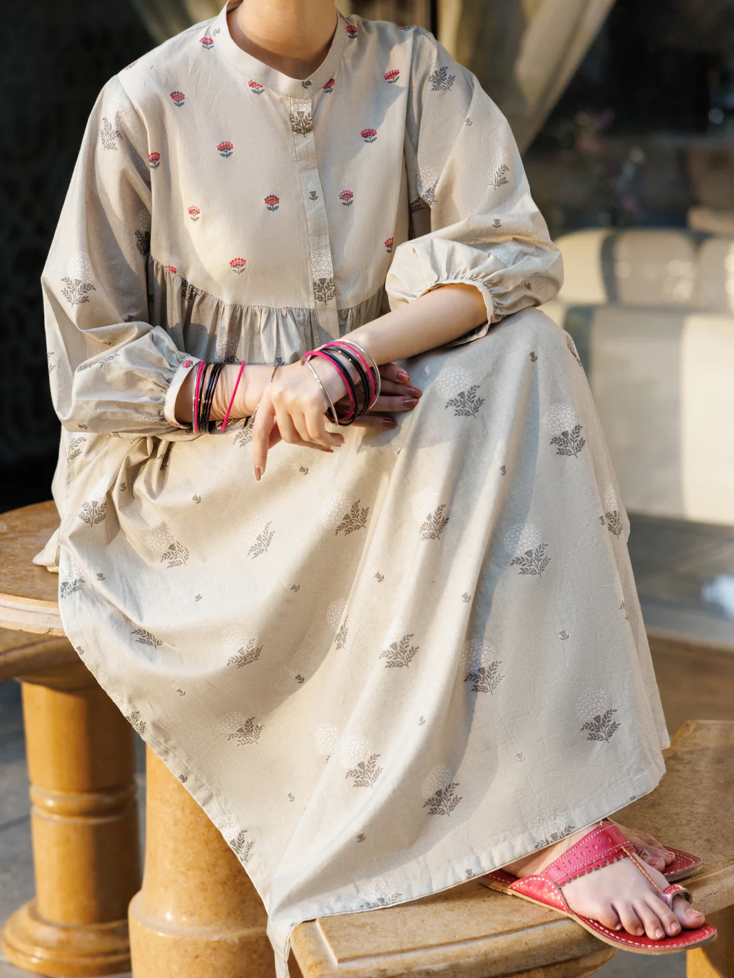 Beige Lawn Co-Ord Set - ALP-2PS-SLKS-2761 - Image 3