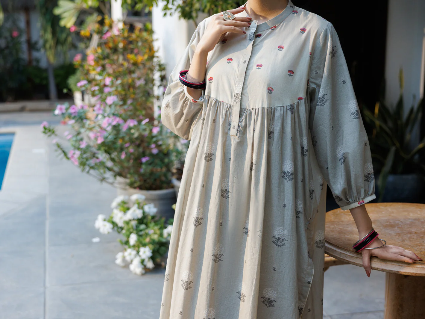 Beige Lawn Co-Ord Set - ALP-2PS-SLKS-2761 - Image 5