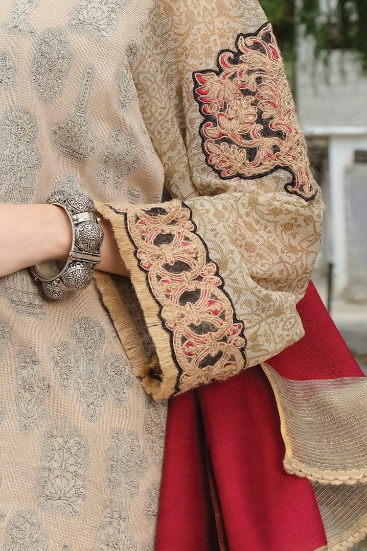 Beige Jacquard 3Pc Stitched - ALP-730 - Image 3