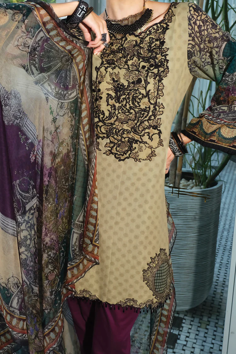 Beige Lawn 3Pc Stitched - ALP-626 - Image 3