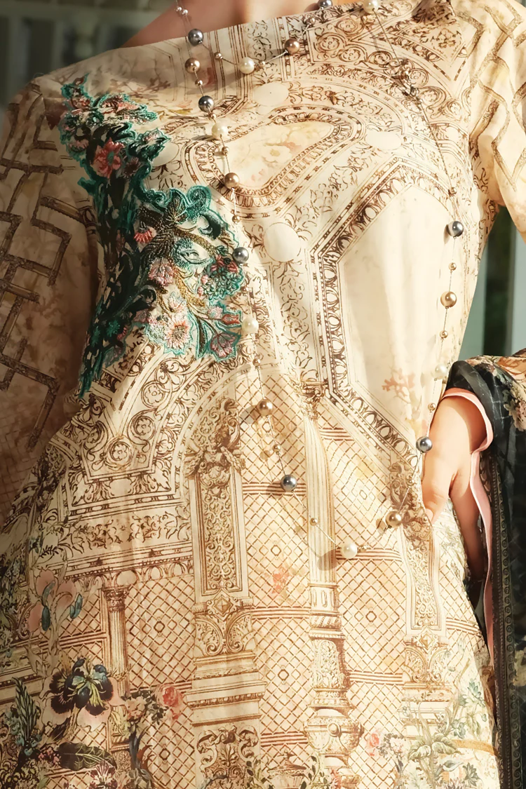 Beige Lawn 3Pc Stitched - ALP-629 - Image 2