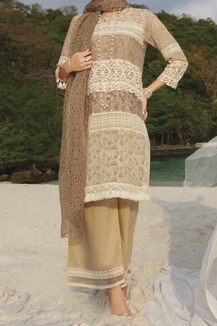 Beige Lawn 3Pc Stitched - ALP-634