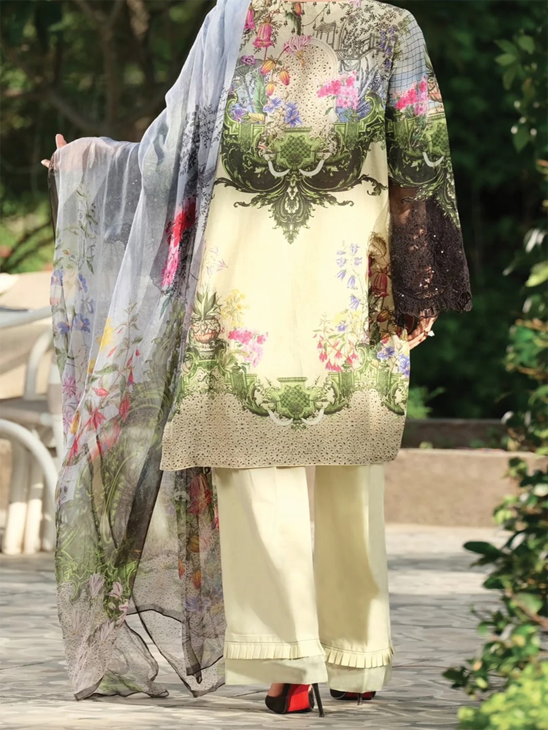 Beige Lawn 3Pc Stitched - ALP-734 - Image 2