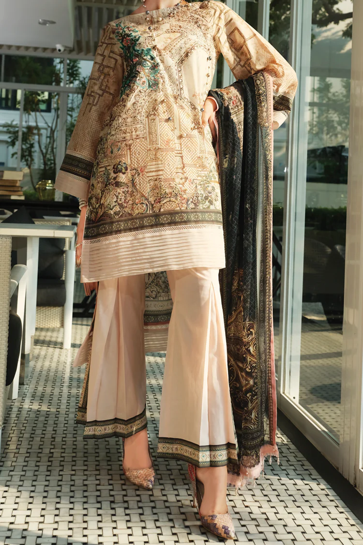 Beige Lawn 3Pc Unstitched - ALP-629