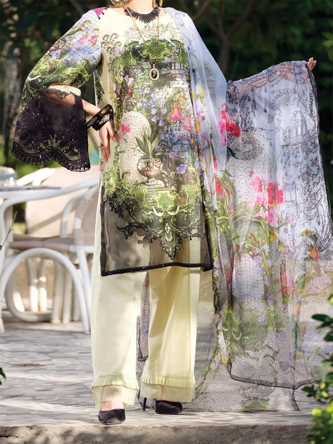 Beige Lawn 3Pc Unstitched - ALP-734