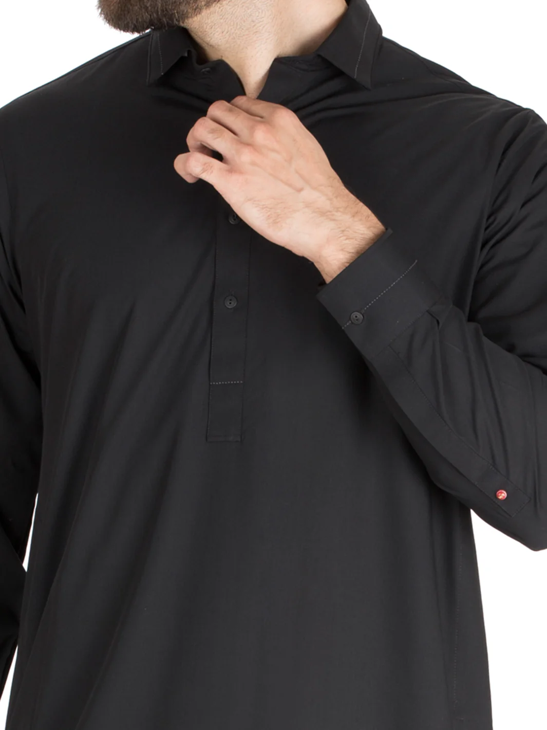 Black Blended Kameez Shalwar - ALWA-KS-161 - Image 4