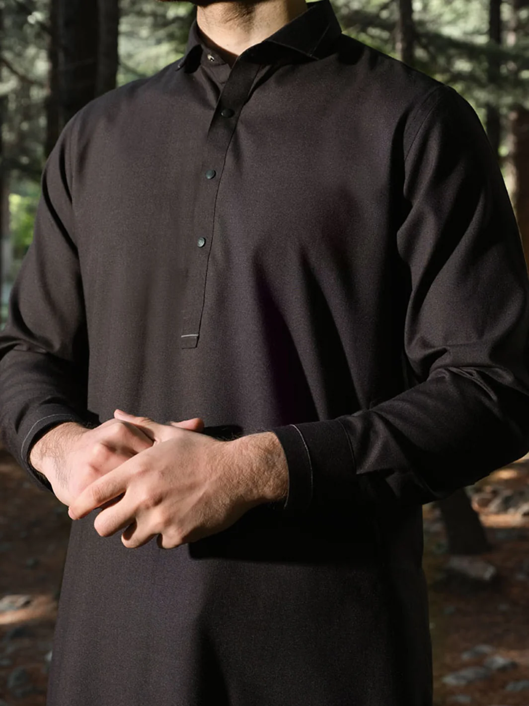 Black Blended Kameez Shalwar - ALWA-KS-164 - Image 3