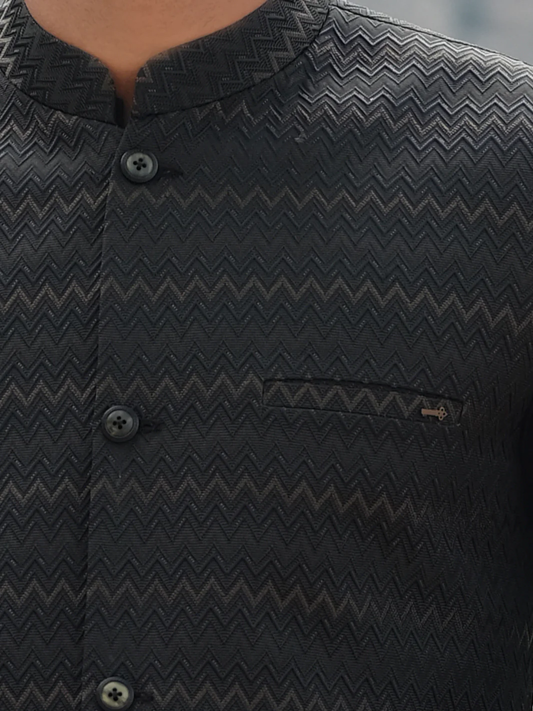 Black Blended Waistcoat - WC-283 - Image 2