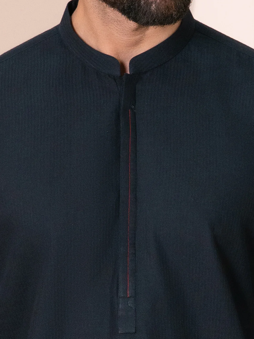Black Cotton Kurta - AL-K-1315 - Image 5