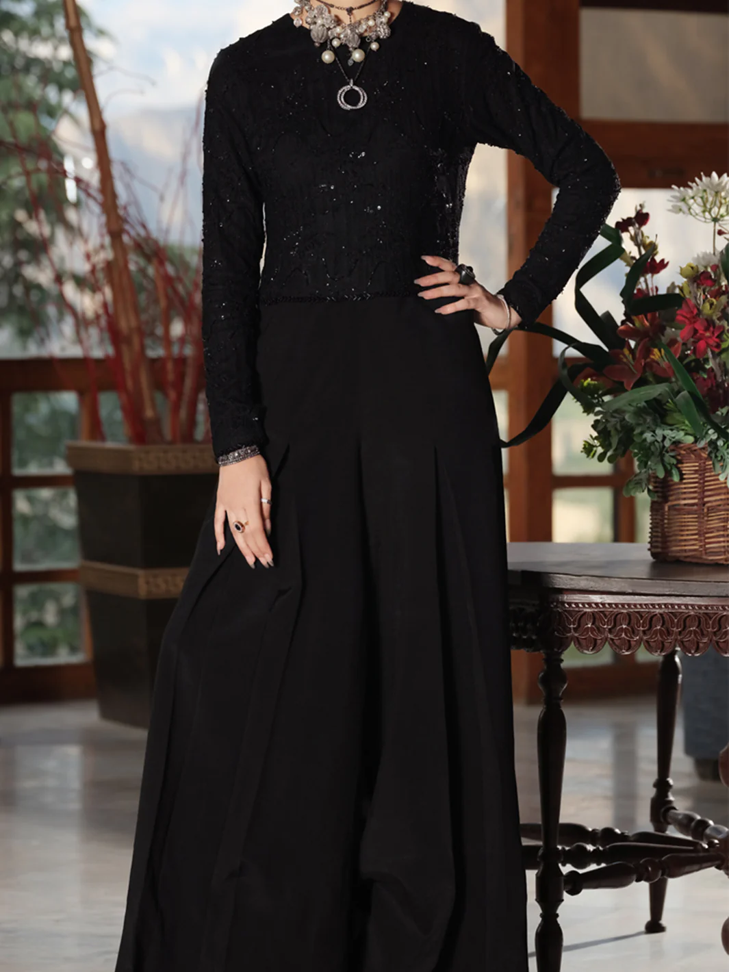 Black Formal Maxi - AL-1PS-LS-278