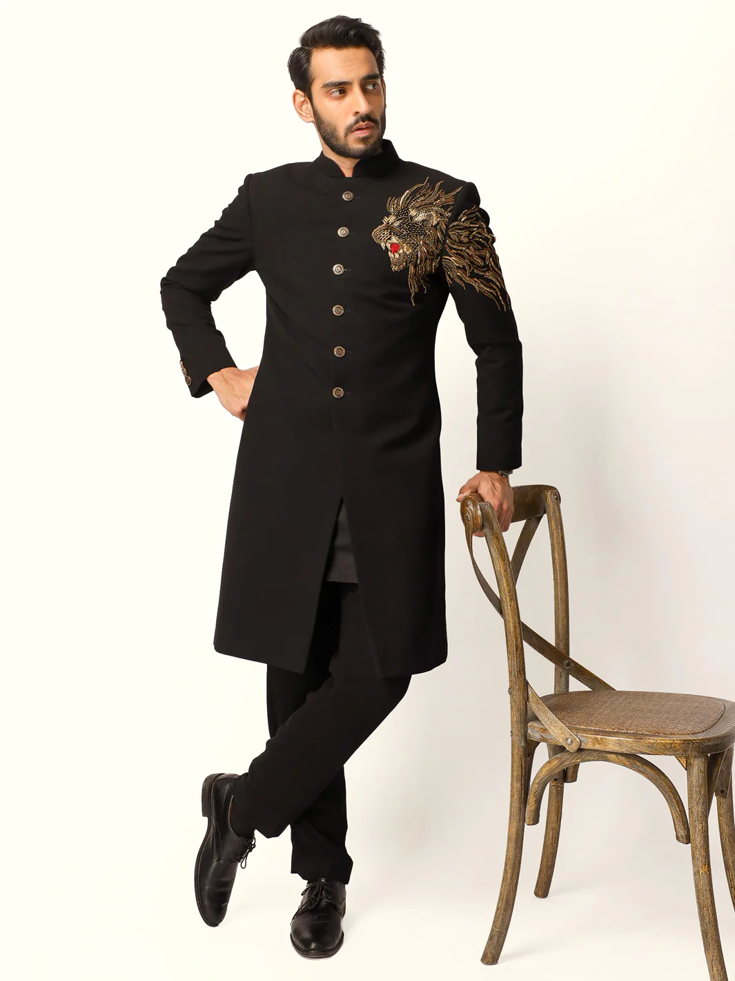 Black Formal Sherwani - AL-SW-171 - Image 2