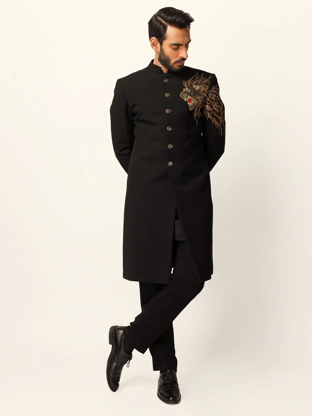 Black Formal Sherwani - AL-SW-171 - Image 5