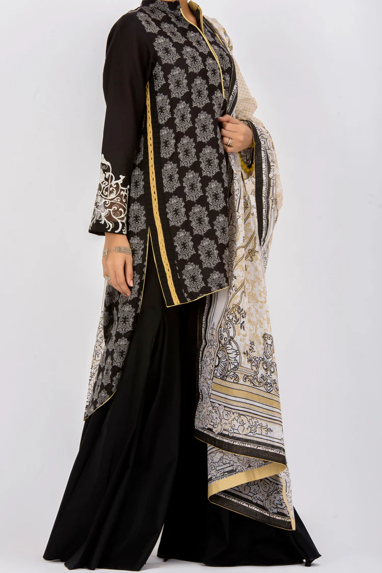 Black Jacquard 3Pc Stitched - ALP-436 - Image 2