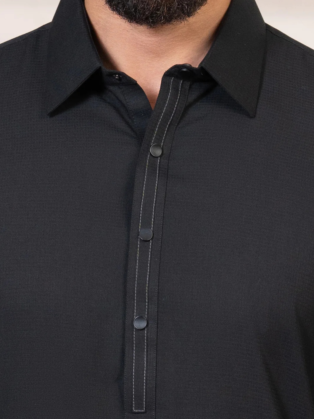 Black Kameez Shalwar - ALWA-KS-642 - Image 5