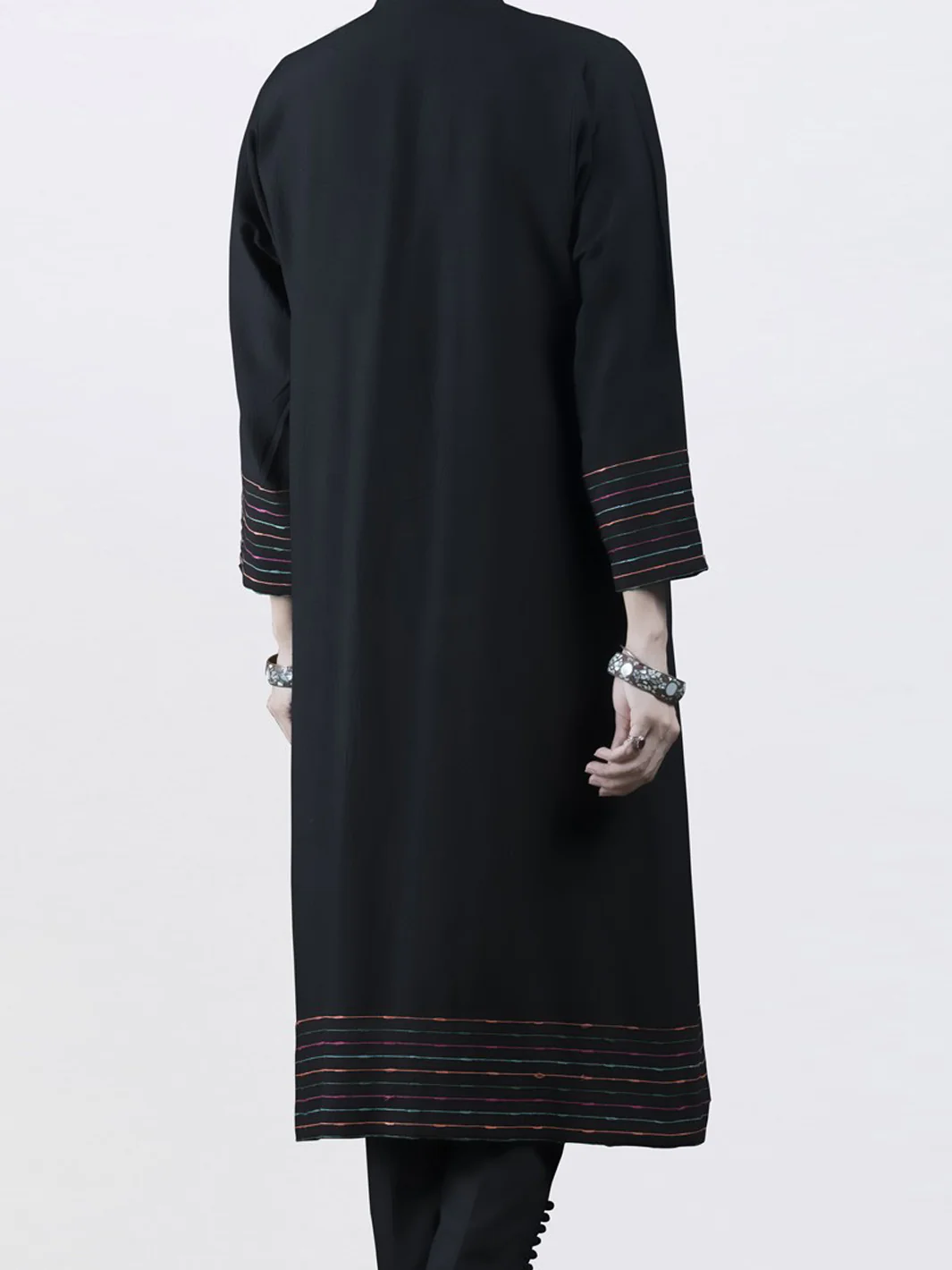 Black Khaddar Tunic - LK-206 - Image 3