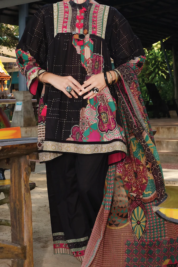 Black Lawn 3Pc Unstitched - ALP-621
