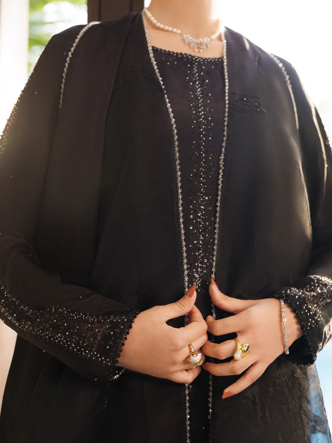 Black Silk 3Pc Stitched - ALP-3PS-2661 - Image 2