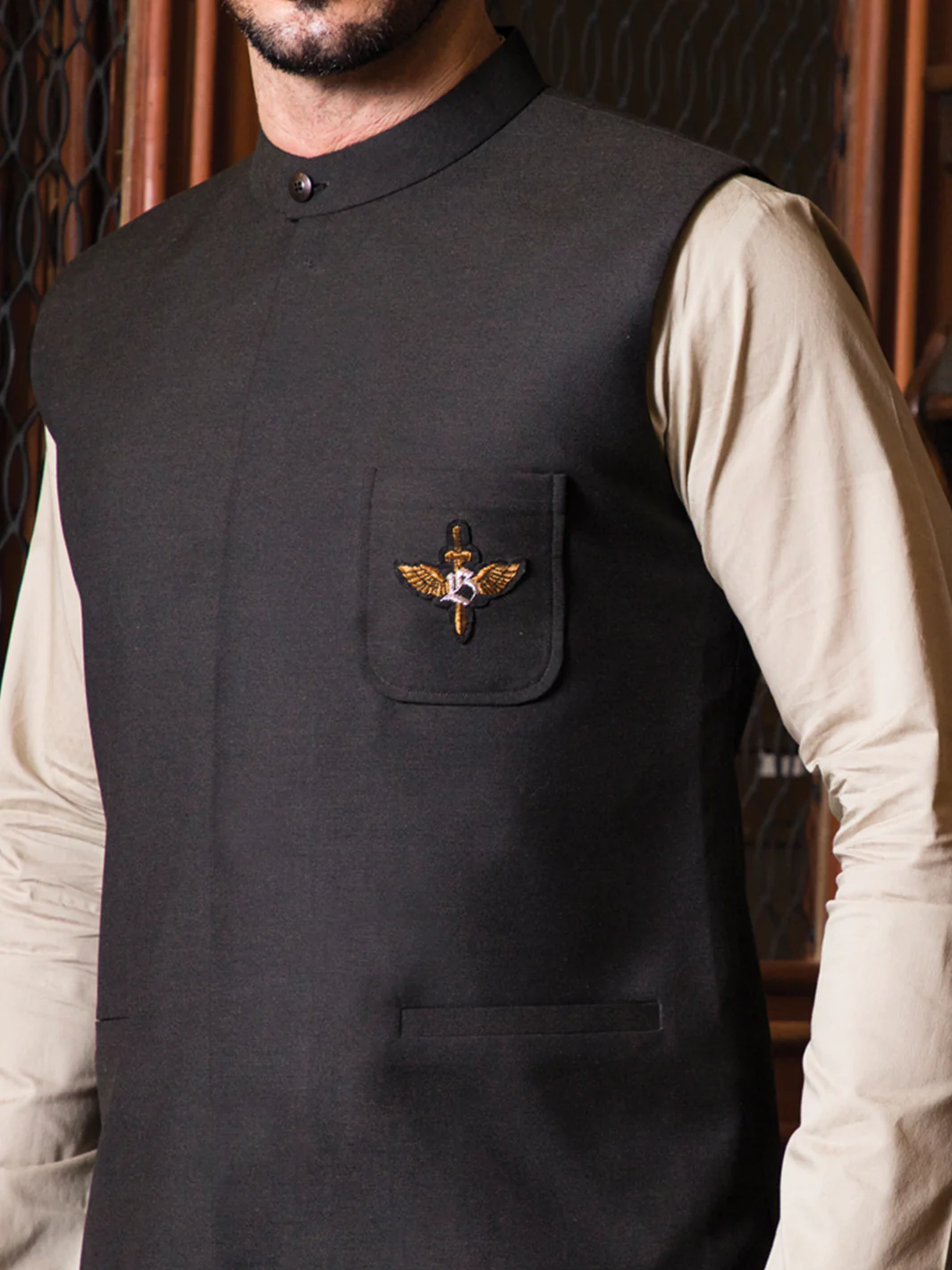 Black Suiting Waistcoat - WC-248 - Image 2