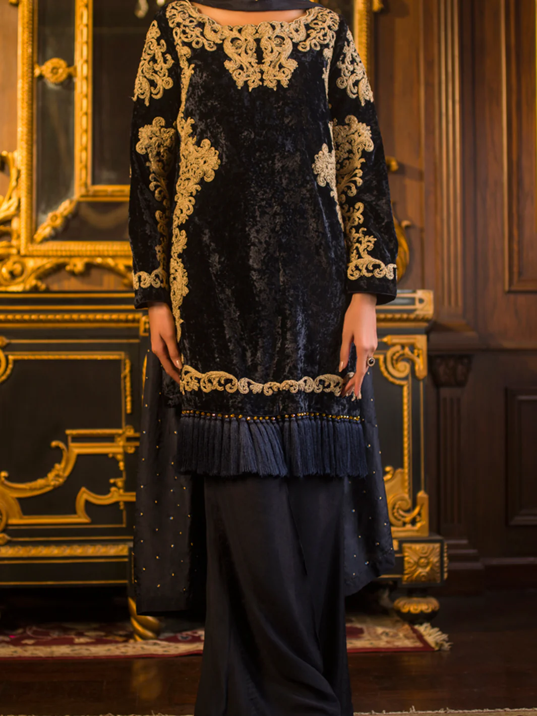 Black Velvet 3 Piece Formal Suit - LS-234 - Image 2
