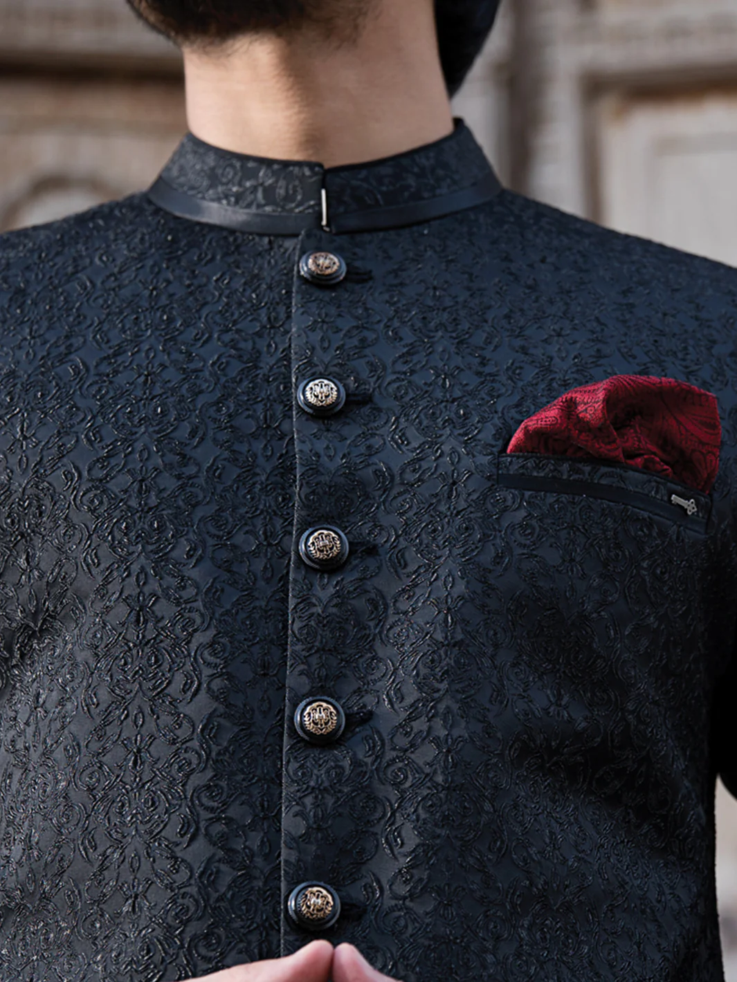 Black Blended Waistcoat - AL-WC-269 - Image 3