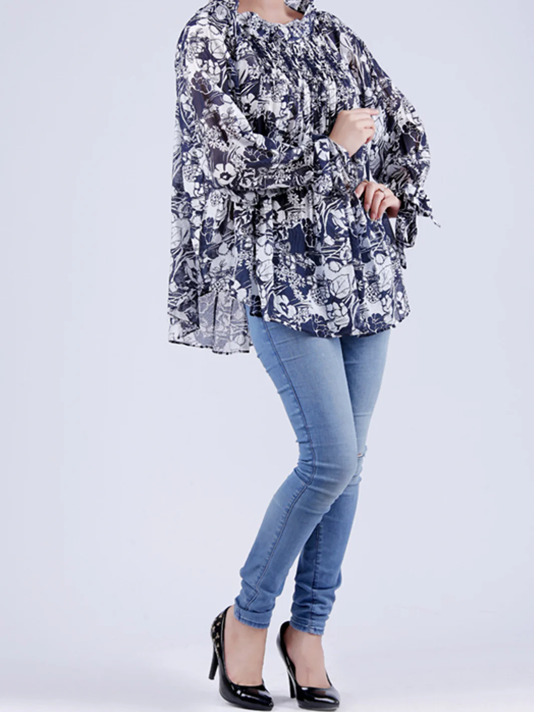 Blue & White Tunic - LSK-088B - Image 2