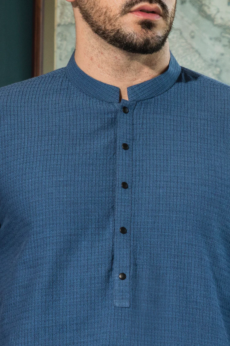 Blue Blended Kurta - AL-K-728 - Image 2