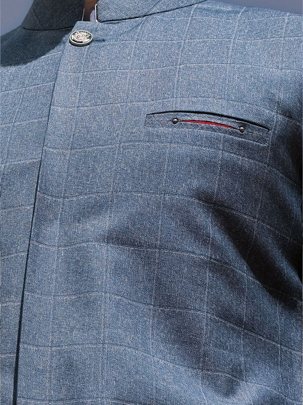 Blue Blended Waistcoat - WC-290 - Image 3