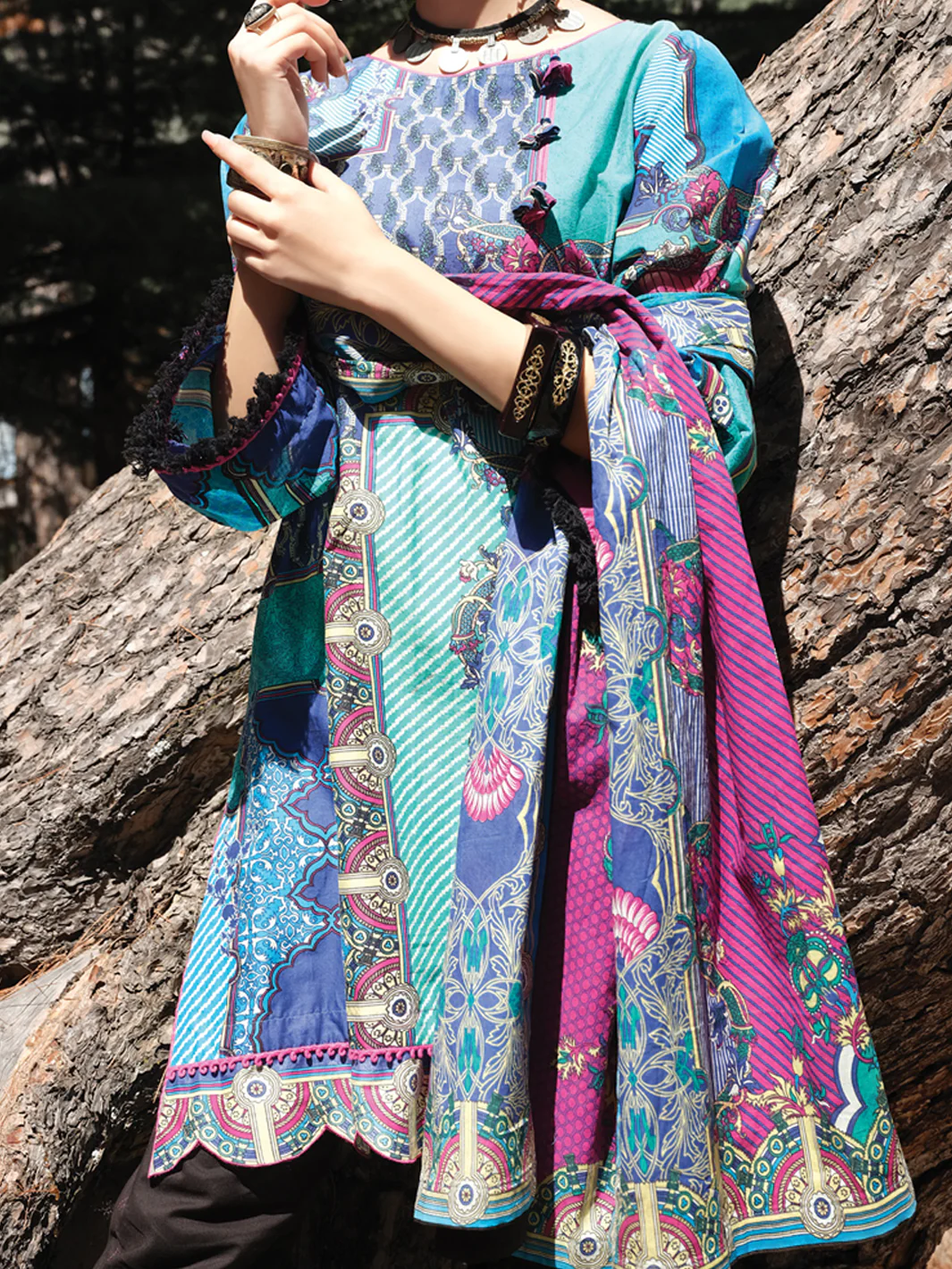 Blue Cambric 3Pc Stitched - AWP-248 - Image 3