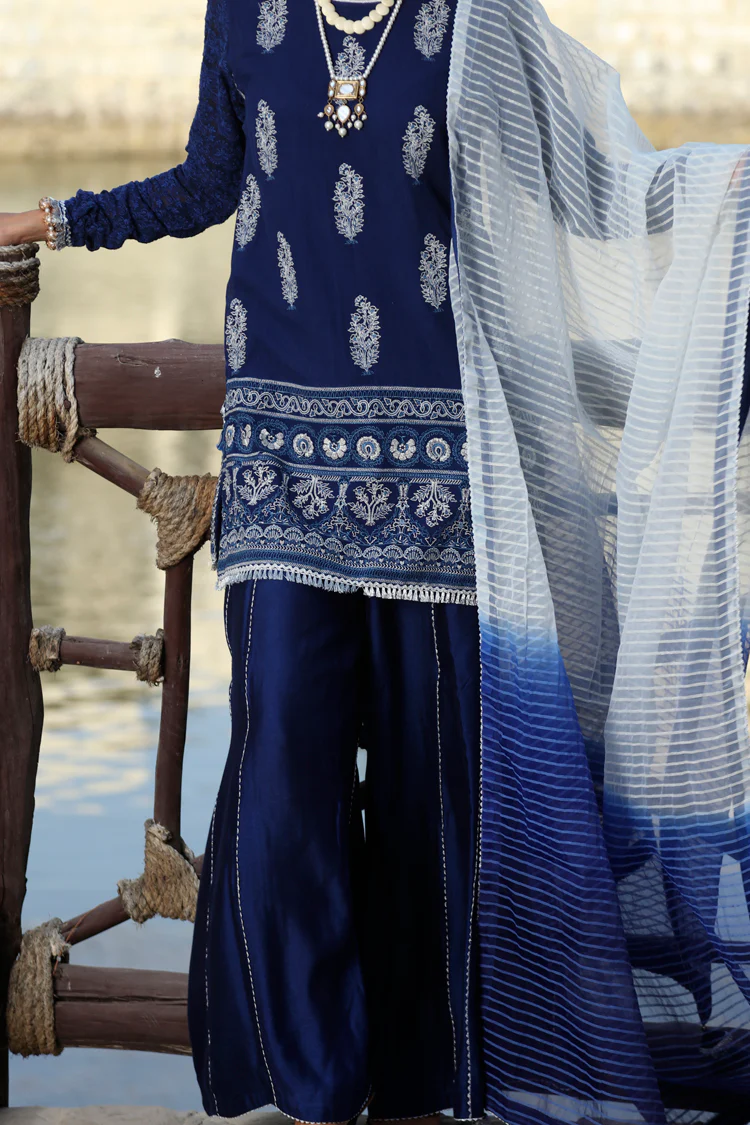 Blue Cotton 3Pc Stitched - ALP-603 - Image 2