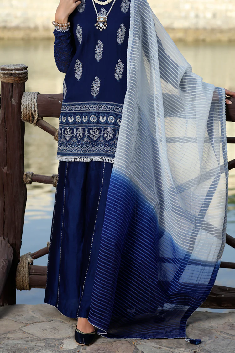 Blue Cotton 3Pc Stitched - ALP-603 - Image 3